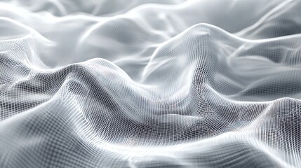 Naklejka premium Abstract wavy, gridded, translucent fabric