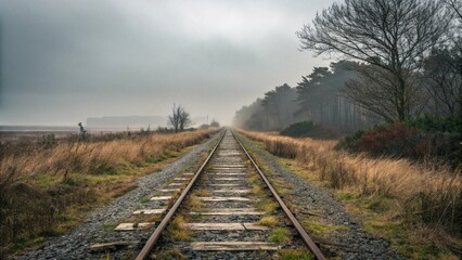 Fototapeta premium railway in the morning