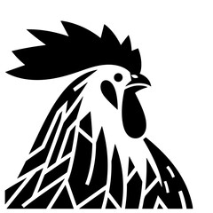 Stylized Rooster Head Illustration