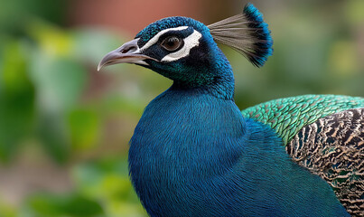 Obraz premium Peacocks iridescent beauty verdant backdrop