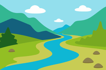 Obraz premium landscape with mountains and clouds