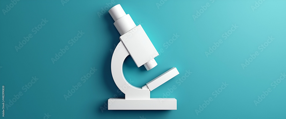 Poster customizable photo realistic microscope symbol with blank area for personalized messages - ideal for
