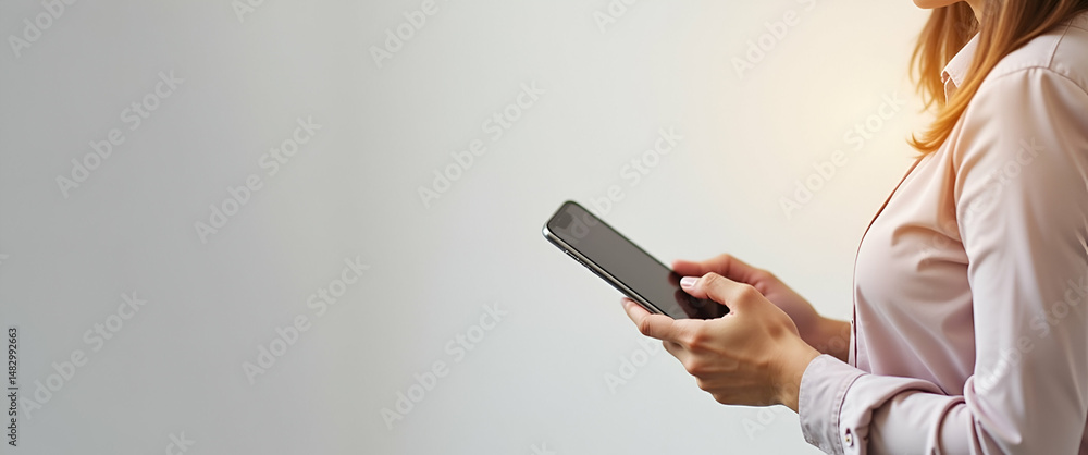 Poster photo realistic as person using digital wallet for online shopping concept as a person using a digit