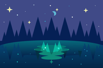 Fototapeta premium night landscape with stars
