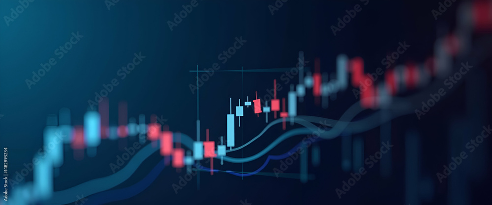 Poster abstract business financial candlestick graph chart for stock market investment and trading - seo op