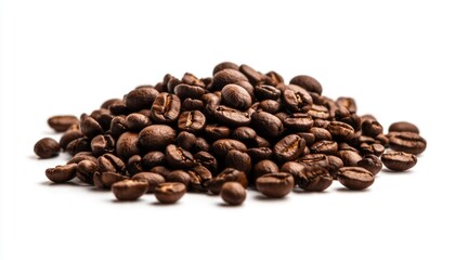 Pile of roasted coffee beans
