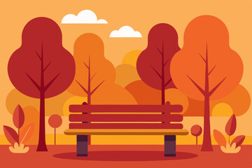 autumn park bench