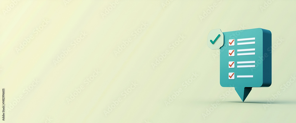 Poster photo realistic checklist icon with copy space for infographics, ideal for conveying complex informa