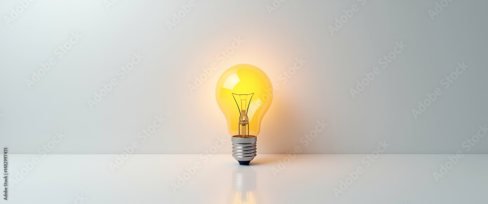 Aufkleber photo realistic lightbulb icon vector image with ample copy space on white background for showcasing