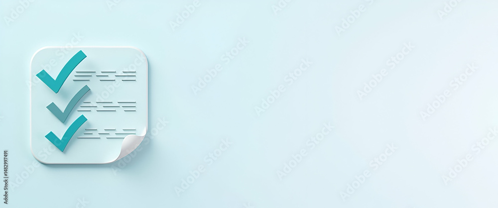 Poster photo realistic checklist icon with copy space for infographics, ideal for conveying complex informa
