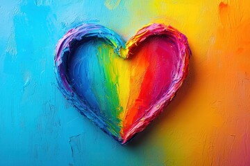 A brightly painted heart emphasizing bold colors and artistic expression in a unique style