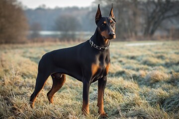 Doberman Pinscher Dog in the Field