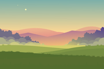 Obraz premium sunset in the mountains
