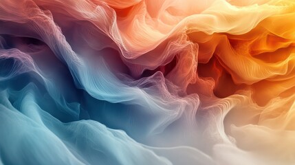 Obraz premium Glowing spirals and soft pastel waves form a dreamy, radiant abstract landscape.