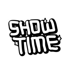 Showtime Text Design With Bold Typography and Star Accents