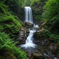 waterfall in the green expanse
