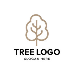 Minimalist tree icon logo vector illustration design. Simple minimalist environment, nature, ecology logo concept.