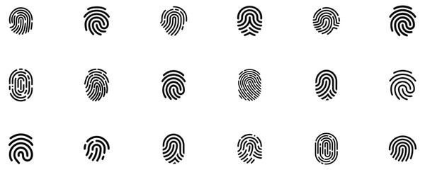 Fingerprint icon set. Fingerprint scanning icon sign. Fingerprint scanner icon. EPS 10