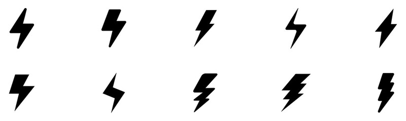 Flash lightning bolt icon. Electric power symbol. Power energy sign. Vector Illustration. EPS 10