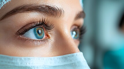 Close up photograph capturing the details of a patient s eyes closed during a delicate fat transfer procedure for under eye rejuvenation