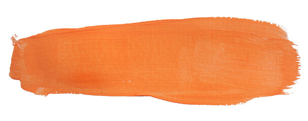 Orange brush stroke isolated on white background