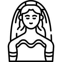 Bride Line Icon
