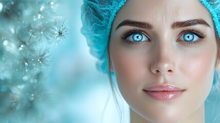 Close up photograph of a cosmetic surgeon carefully analyzing a patient s structure using advanced digital imaging technology before a rhinoplasty surgical procedure