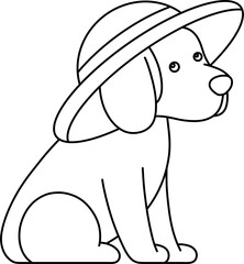 밀짚모자 개2 흑백