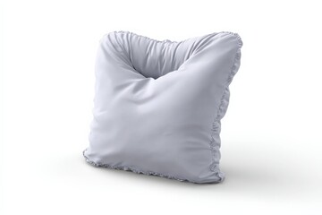 Soft, light gray pillow with a ruffled edge, perfect for adding a touch of elegance to any bedroom.