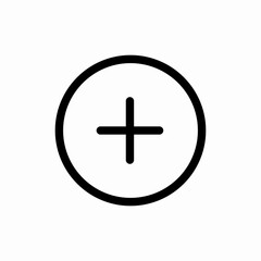 Plus add new circle icon vector sign