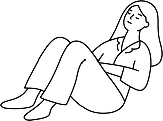 파자마 여 흑백