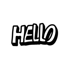 Stylized Black and White Lettering Featuring the Word Hello in Bold