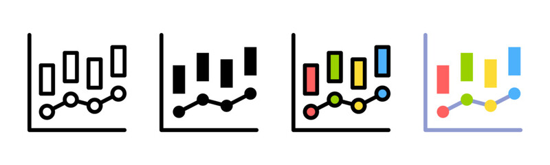 Statistics icon sheet multiple style collection