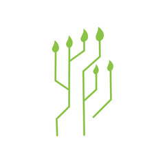 green technology with leaf