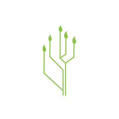 green technology with leaf