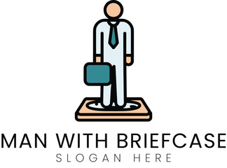 Simple Businessman Icon Design Minimalist Flat Style Vector tie art suit logo   