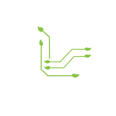 green technology with leaf