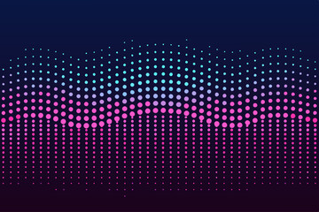 Generate a vibrant, abstract image a gradient dot matrix pattern featuring glowing points, transitioning smoothly from dark to light.  Focus on smooth gradients and intense luminosity.