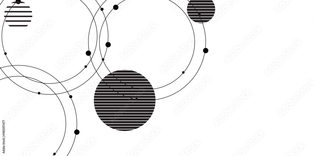 Poster abstract white geometric overlapping circle background with shadow. vector circles template vector d