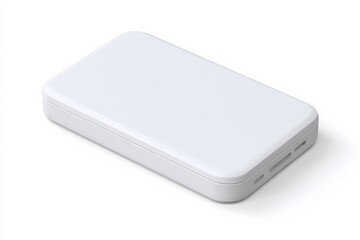 Sleek white portable device, perfect for modern lifestyles. Compact design, seamless finish.