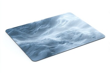 Obraz premium Abstract blue and white waves design on a rectangular surface. Perfect for a modern and minimalist aesthetic.