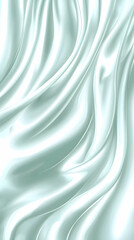 Obraz premium Elegant seafoam green silk fabric drapes, smooth texture, flowing waves, background for design