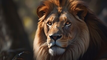 Fototapeta premium Lion portrait with majestic mane.