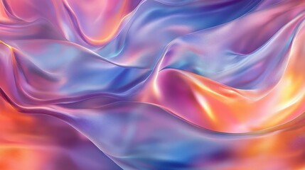 Obraz premium Colorful satin fabric with vibrant waves and soft texture