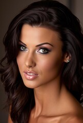 Obraz premium Female Beautiful Sexy model posing, a fit figure with stylish wear for professional use.