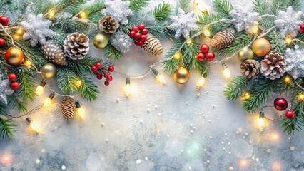 Beautiful Snowy Christmas Garland with Muted Tones - Festive Winter Decoration