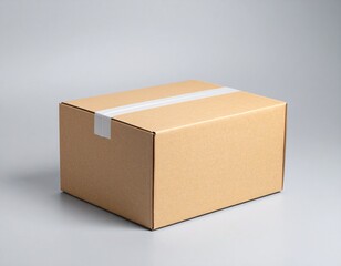 blank empty cardboard packaging box mock up on minimal white background 