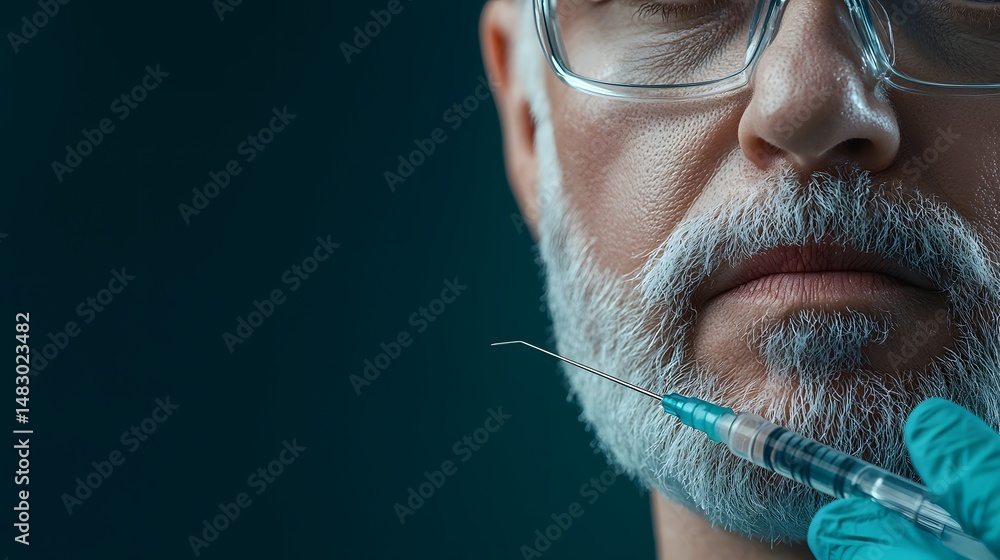 Aufkleber close up photograph of a medical professional using advanced non invasive lifting technology on a pa