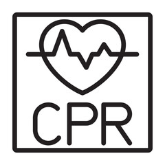 CRP (Cardiopulmonary Resuscitation) Vector Line Icon Design