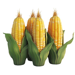 corn cob on the cob isolated on white and transparent background. PNG cutout. corn cob, corn on the cob, sweet corn, isolated corn, corn cob isolated, corn PNG, cutout corn, transparent background,